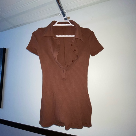 Brown unitard jumpsuit - Picture 2 of 5